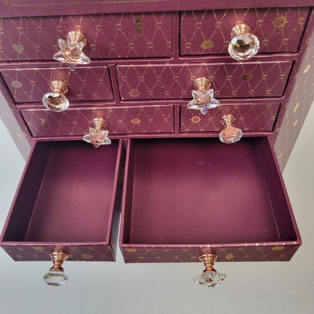 Charlotte Tilbury Advent Calendar 2023 Empty Jewelry Box Burgundy Gold Glam